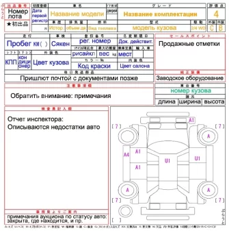 Расшифровка аукционного листа